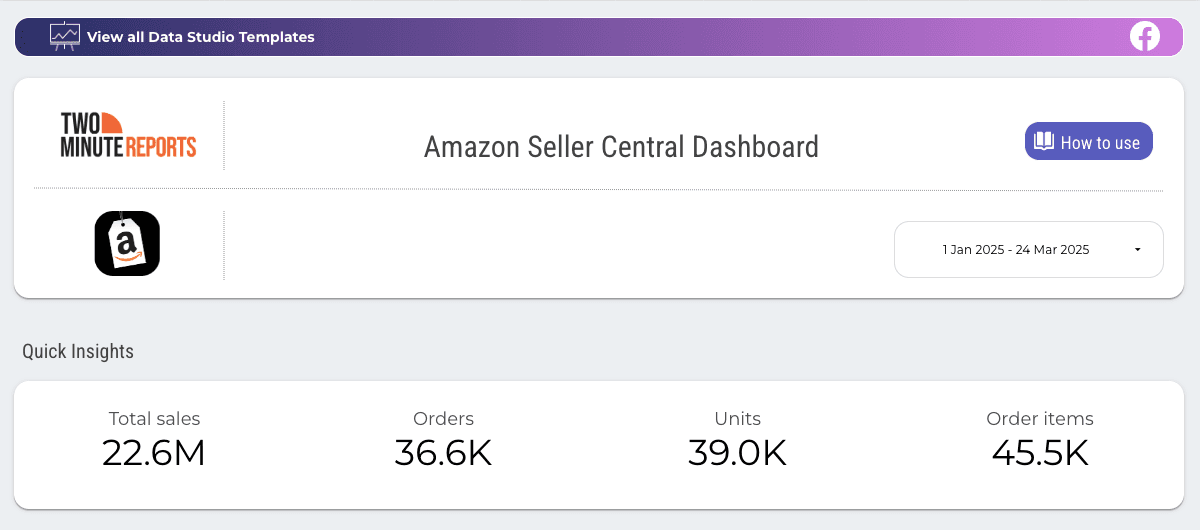 Amazon Seller Central Dashboard