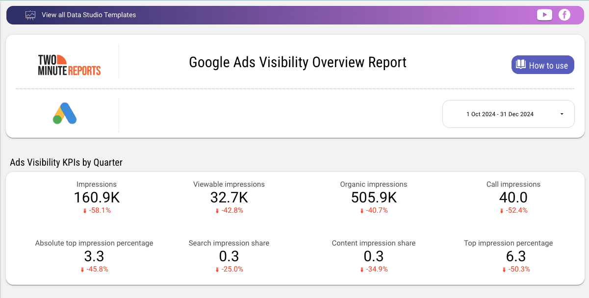 Google Ads Visibility Overview Report