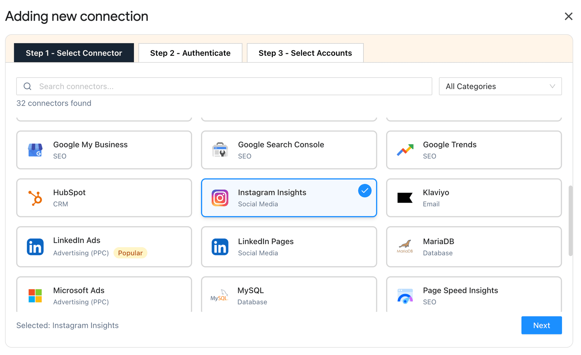 Instagram Insights Google Sheets Connector