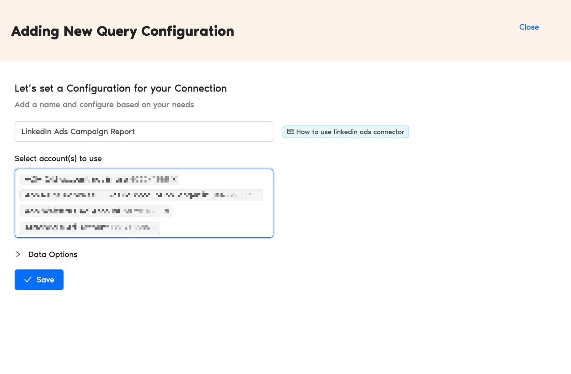 Adding new query configuration