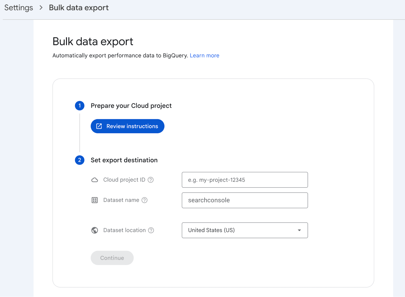 GSC bulk data export