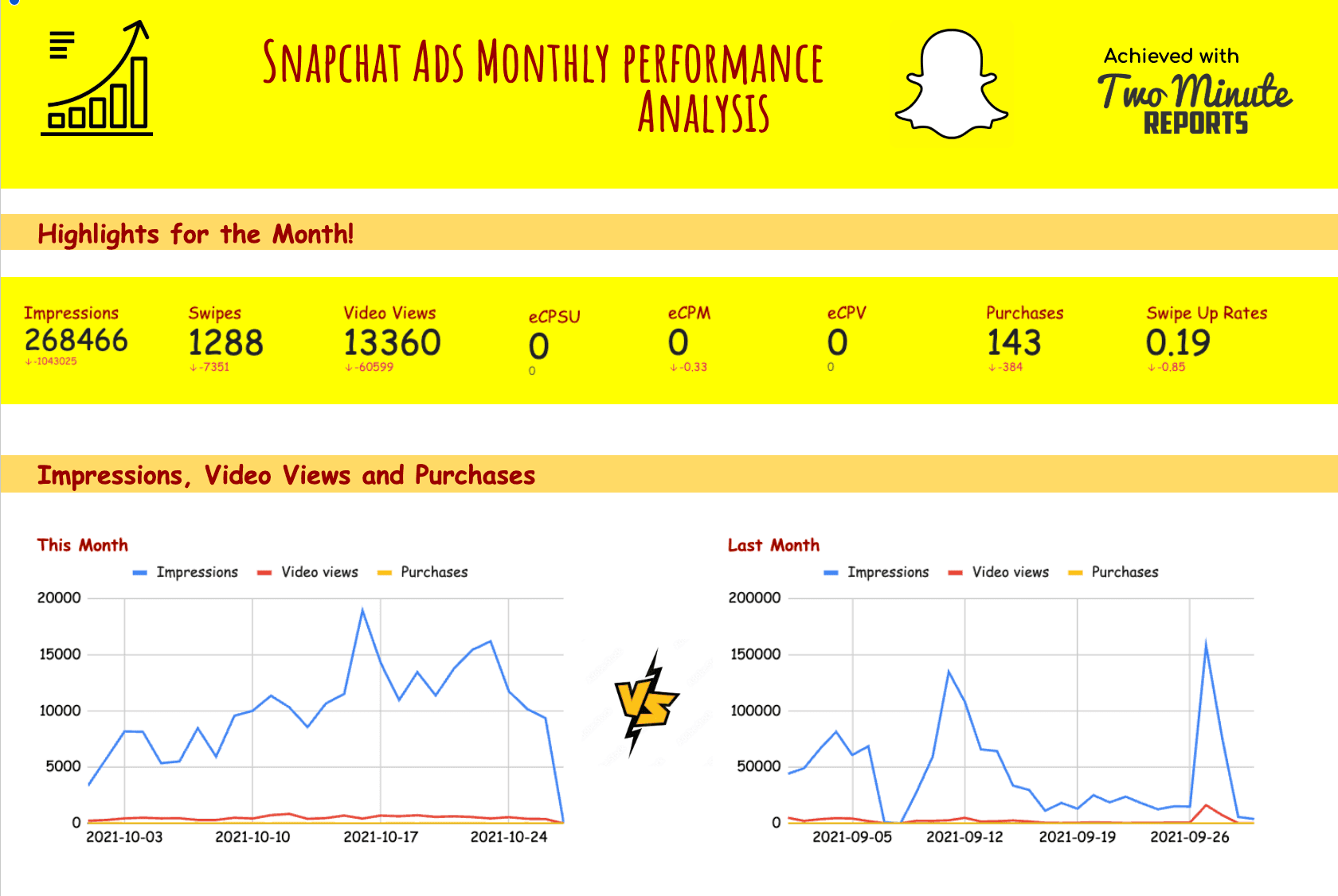 SnapAds Monthly Performance Dashboard