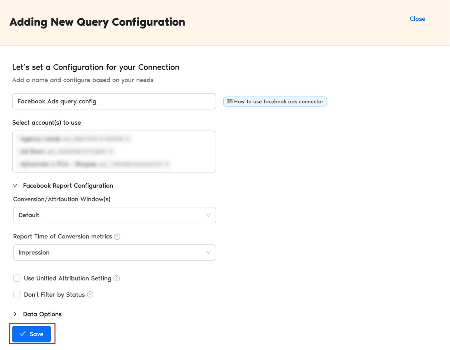 Configure your Facebook Ads report in Looker Studio