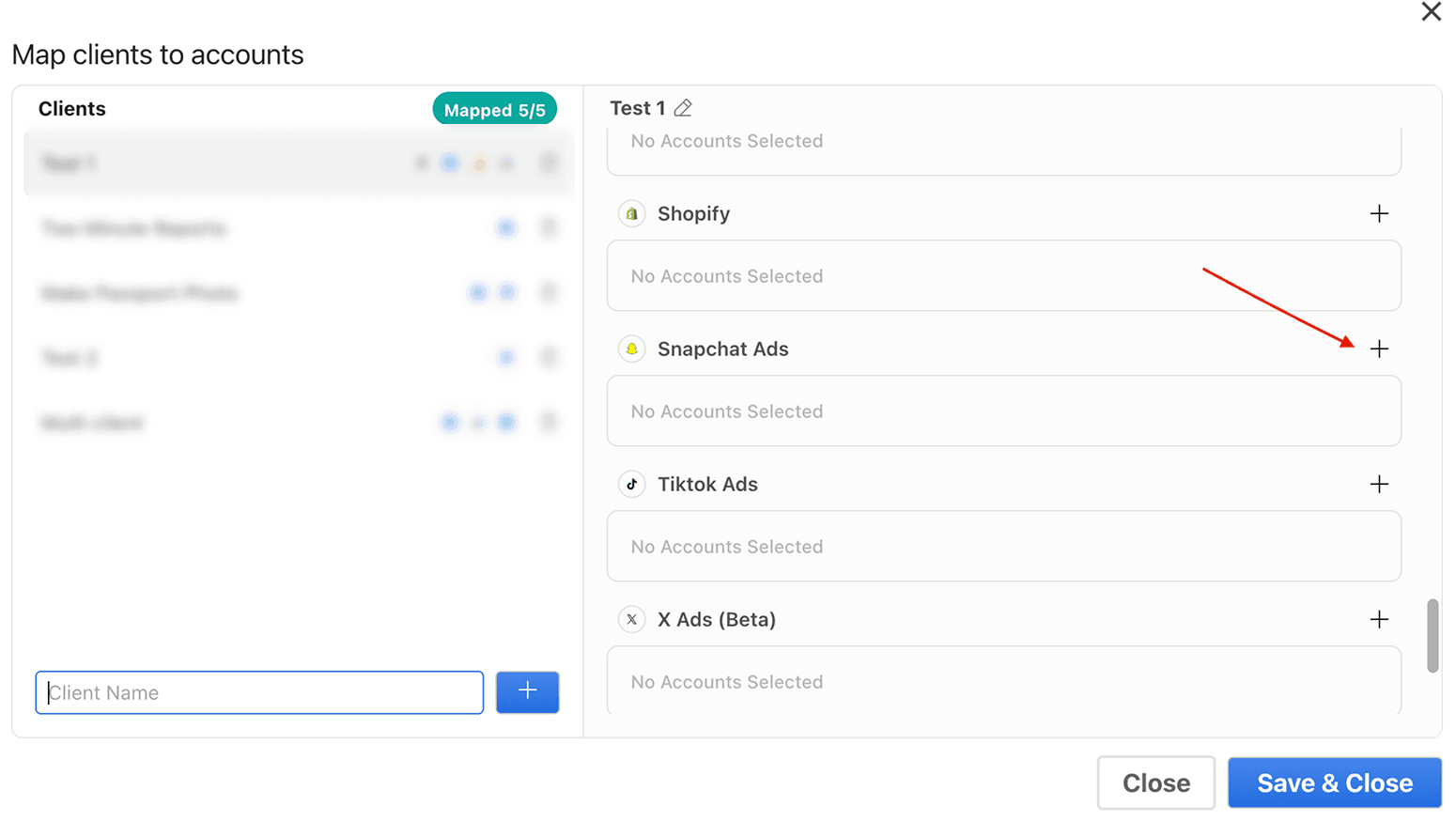 Map your client(s) Snapchat Ad accounts in Google Sheets