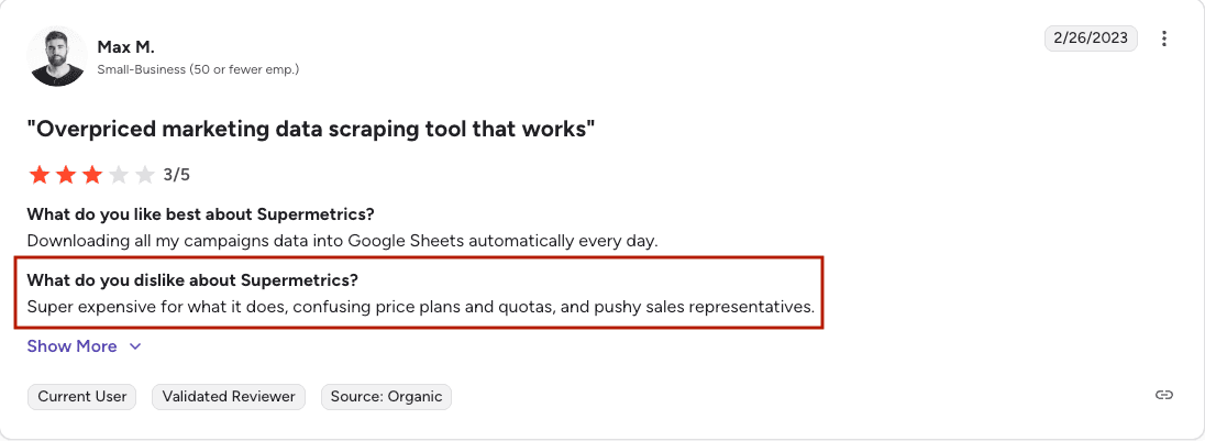 supermetrics user review