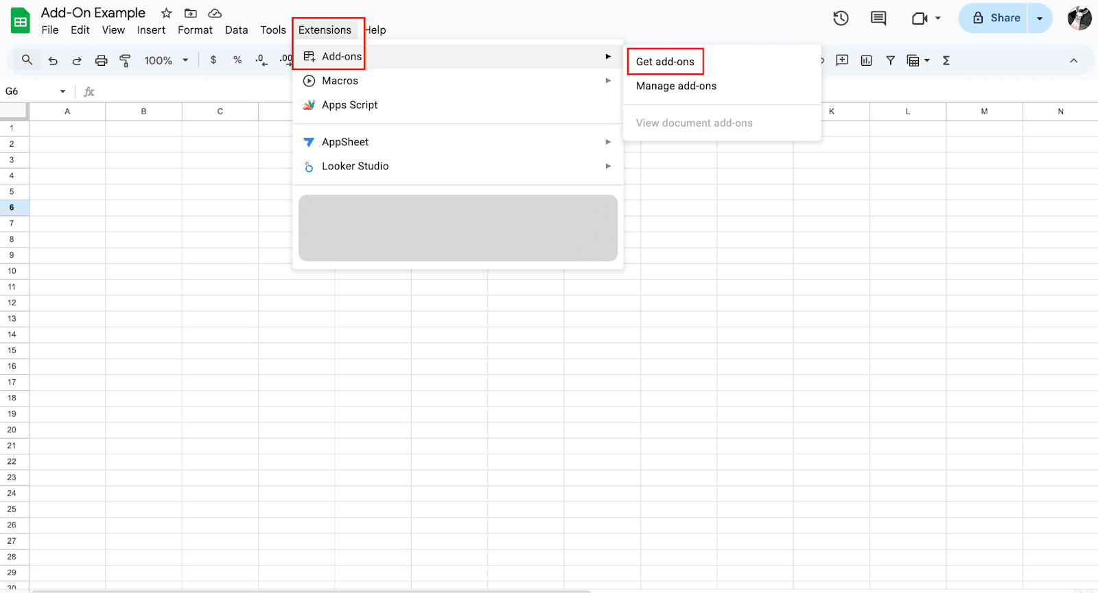 Google sheets add on
