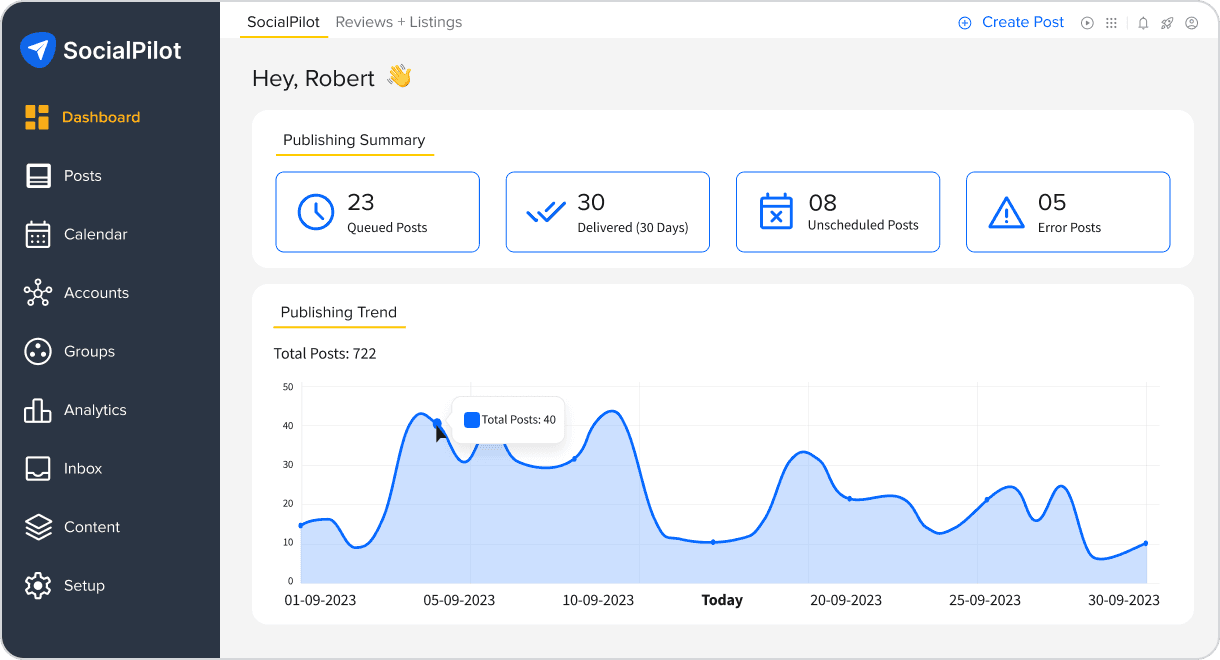 socialpilot dashboard