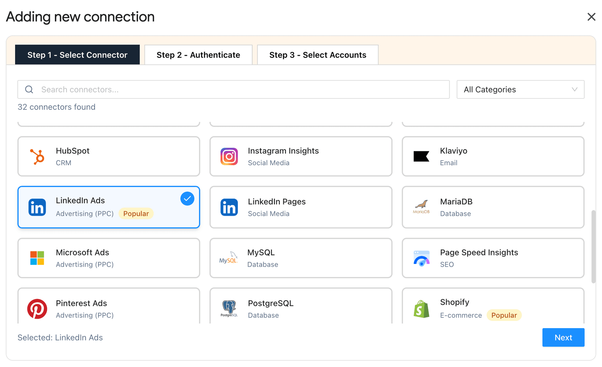 LinkedIn Ads connector
