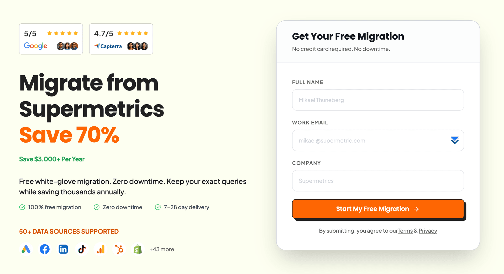 Migrate from Supermetrics to Two Minute Reports